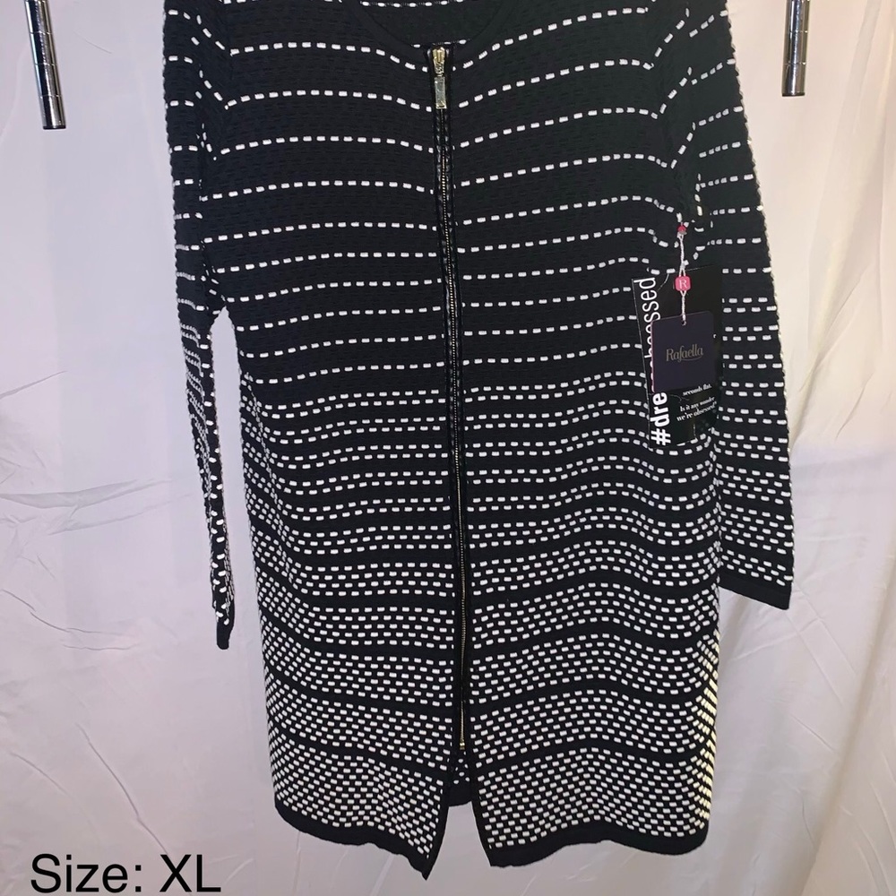 Black and white zip sweater